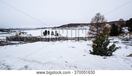 View Of Ulagan Highlands In Altay Mountains In The Winter, Siberia, Russia