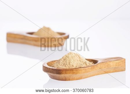 Organic Maca Powder - Lepidium Meyenii. White Background