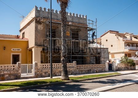 Torre De La Horadada, Valenciana, Spain - June 03 2020 : House Being Restored To Original By Local B