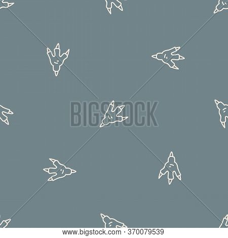 Seamless Background Dinosaur Foot Gender Neutral Baby Pattern. Simple Whimsical Minimal Earthy 2 Ton