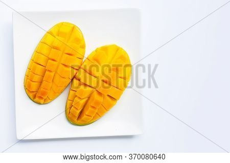 Tropical Fruit, Top View Of Fresh Yellow Ango