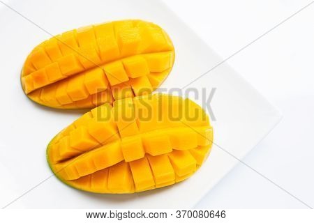 Tropical Fruit, Top View Of Fresh Yellow Ango