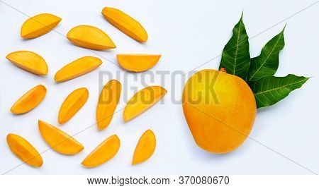 Tropical Fruit, Top View Of Fresh Yellow Ango