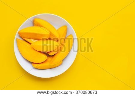Tropical Fruit, Top View Of Fresh Yellow Ango