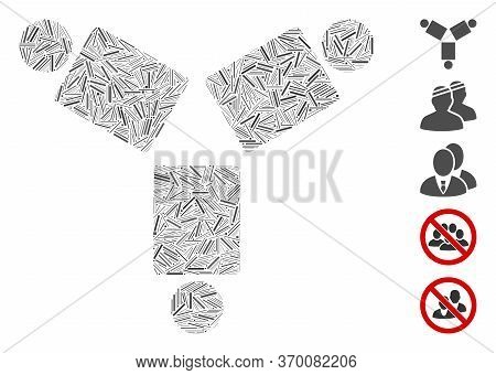 Line Mosaic Based On Community Icon. Mosaic Vector Community Is Created With Random Line Elements. B