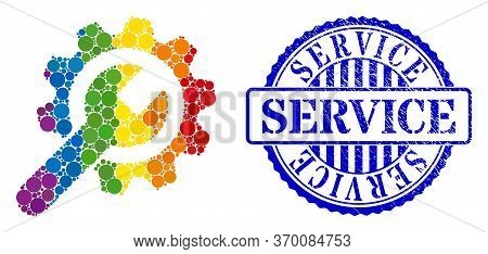 Repair Service Composition Icon Of Circle Elements In Variable Sizes And Rainbow Colorful Color Ting