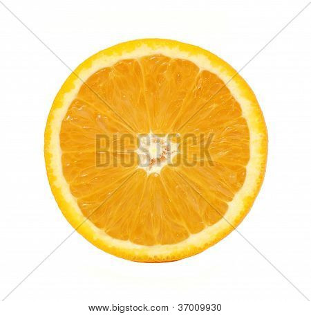 Orange tværsnit isoleret på hvid baggrund