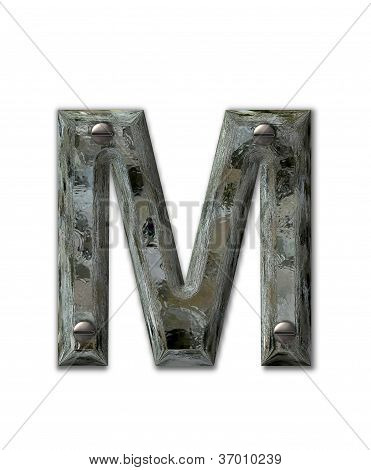 Alfabeto Grunge Metal M
