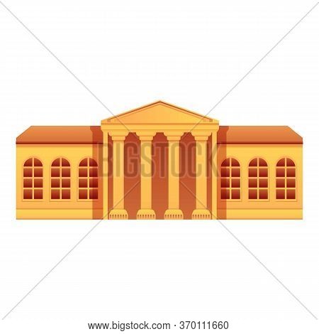 Public Museum Building Icon. Cartoon Of Public Museum Building Vector Icon For Web Design Isolated O
