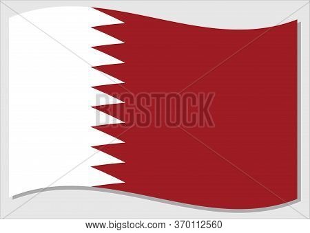 Waving Flag Of Qatar Vector Graphic. Waving Qatari Flag Illustration. Qatar Country Flag Wavin In Th