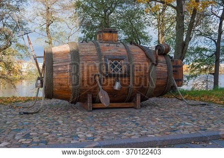 Sestroretsk, Russia - October 18, 2012: Model Of The Old Hidden Vessel Of Efim Nikonov, Tested On Th