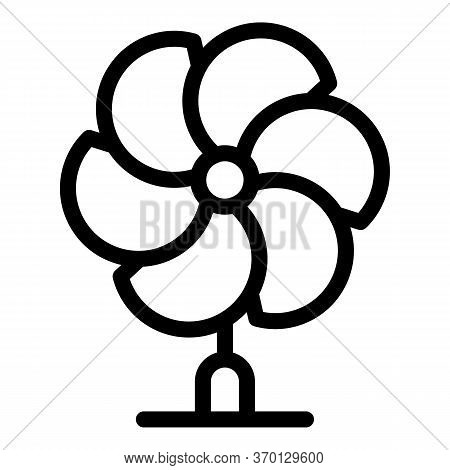 Multi Blade Propeller Icon. Outline Multi Blade Propeller Vector Icon For Web Design Isolated On Whi