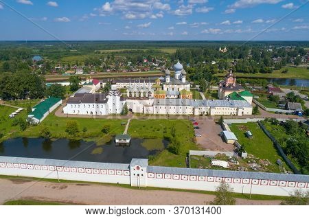 Tikhvinsky Assumption Mother Of God Monastery On A Sunny July Day (aerial Photography). Tikhvin, Rus
