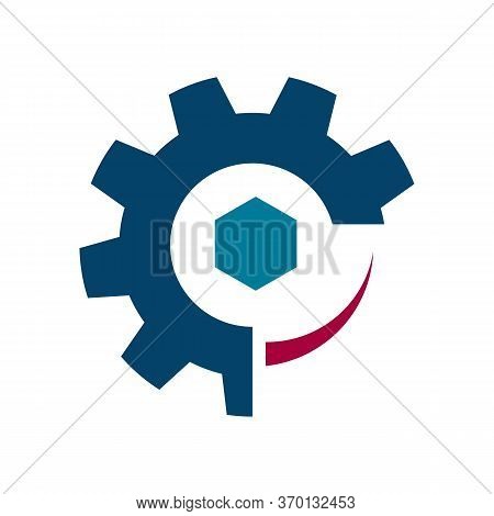 Creative Simple Gear Logo Design. Gear And Cogs Vector. Sign Of Machine Work Design Modern Industry 