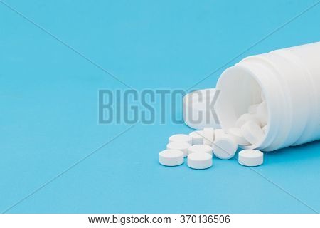 Tablet Paracetamol The Medical On A Blue Background