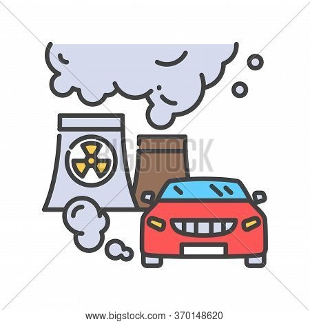 Air Pollution Color Line Icon. Environmental Problems. Sign For Web Page, App. Ui Ux Gui Design Elem