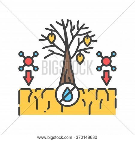 Soil Pollution Color Line Icon. Environmental Problems. Sign For Web Page, App. Ui Ux Gui Design Ele