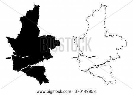 Kumamoto City (state Of Japan, Island Country, Kyushu Region) Map Vector Illustration, Scribble Sket