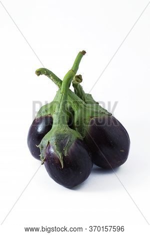 Brinjal Or Eggplants Isolated On White Background