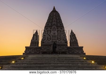 Landscape Sunset At Wat Panyanuntharam - 
Khlong Hok Subdistrict, Khlong Luang District, Pathum Than