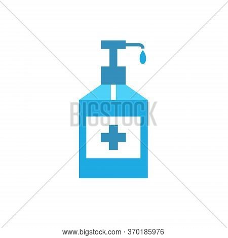 Alcohol Gel, Hand Sanitizer Flat Icon, Vector Color Illustration