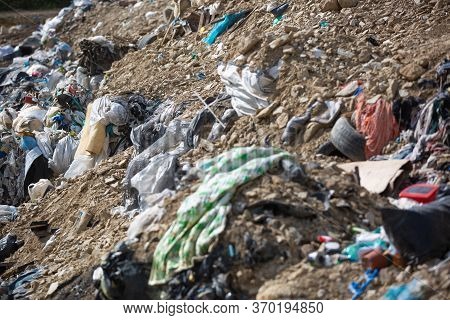 Garbage Dump Pile In A Trash Dump Or Landfill, Gabage From Household, Garbage Dump Pile, Pollution C