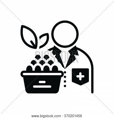 Black Solid Icon For Nutritionist  Dietician Diet-consultation Healthcare Doctor Diet