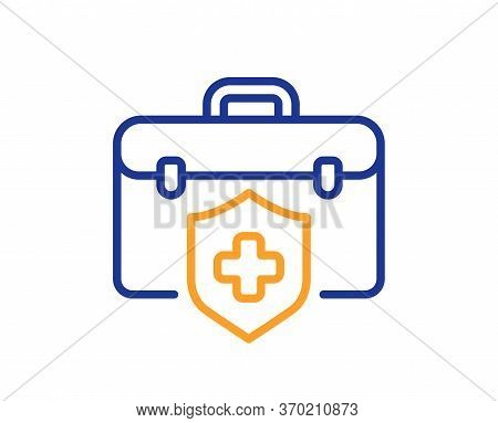 Medical Insurance Line Icon. Health Coverage Sign. Protection Policy Symbol. Colorful Thin Line Outl