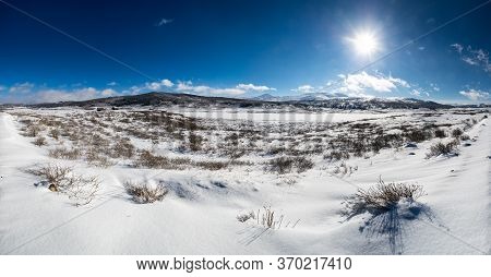 View Of Ulagan Highlands In Altay Mountains In The Winter, Siberia, Russia