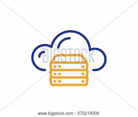 Cloud Computing Server Line Icon. Internet Data Storage Sign. File Hosting Technology Symbol. Colorf