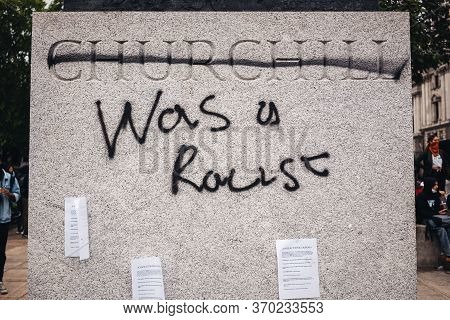 London / Uk - 06/07/2020: Black Lives Matter Protest During Lockdown Coronavirus Pandemic. Winston C