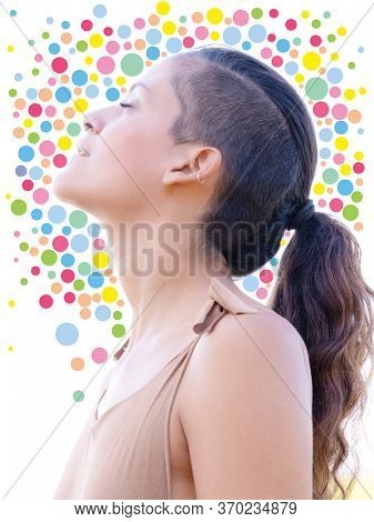A portrait combined with digital graphics