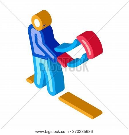 Man With Kite Icon Vector. Isometric Man With Kite Sign. Color Isolated Symbol Illustration