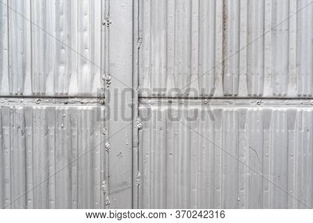 Texture Of Metal Door Surface Copy Space For Text Detail Steel White Paint