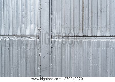 Texture Of Metal Door Surface Copy Space For Text Detail Steel White Paint