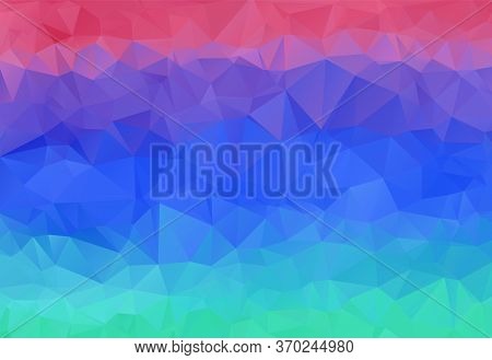 Bright Sunset Sky And Water Colors Abstract Polygonal Background. Contrast Colorful Geometric Vibran