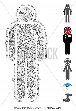 Hatch Mosaic Based On Exoskeleton Skafandr Icon. Mosaic Vector Exoskeleton Skafandr Is Composed With