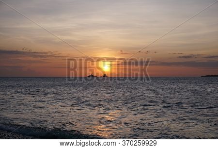 Beautiful Sunrise At Watudodol Beach Banyuwangi Indonesia