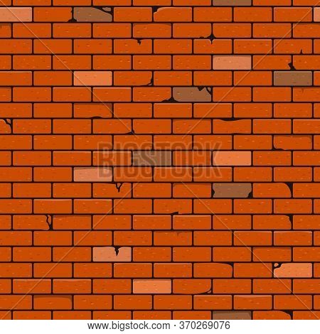 Brick Wall Seamless Pattern Background. Vector Illustration.