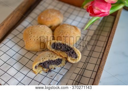Mohnzelten, Typical German Cookies Filled With Poppy Seeds