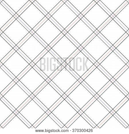Minimal Diagonal Plaid Seamless Vector Pattern. Simple Classic Surface Print Design For Fabrics, Sta