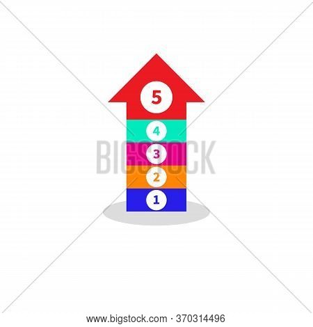 Up Arrow Icon, Success Strategy, Business Development Plan. Vector Illustration