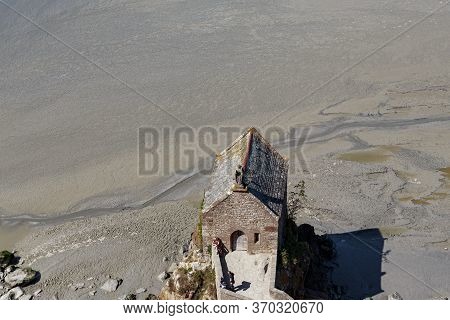 Mont-saint-michel, France - September 2, 2019: This Is The Chapel Of St. Aubert At The Foot Of The I