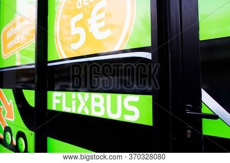 Bordeaux , Aquitaine / France - 10 17 2019 : Shop Sign Flixbus Bus German Brand Which Offers Interci
