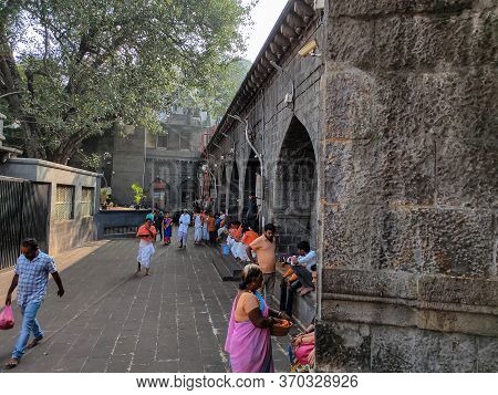 Tuljapur , Maharashtra / India- December 20th 2019; Inside Area Of Indian Ancient Hindu Temple
