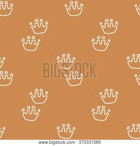 Seamless Background Dinosaur Foot Track Gender Neutral Baby Pattern. Simple Whimsical Minimal Earthy