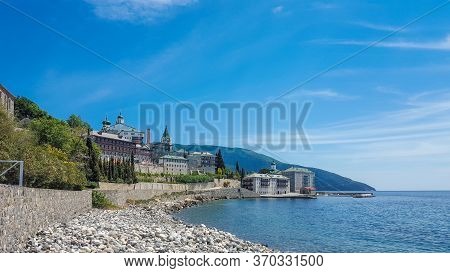 Holy Monastery Hilandar Landscape Hdr, Mount Athos