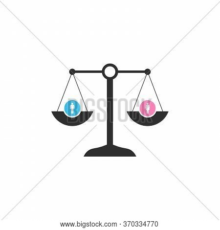 Scale In Equilibrium With Male And Female Icons Showing An Equality And Perfect Balance Between The 