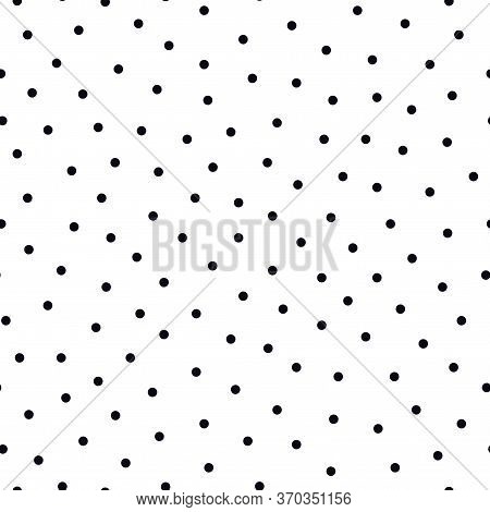 Polka Dot Simple Seamless Pattern. Repeatable White Minimalistic Background. Monochrome Textile Prin