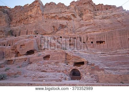 Ruins Of Amphi Theater  At Petra, Jordan